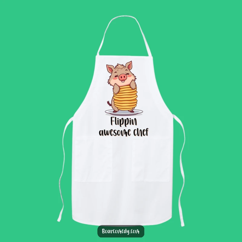 Funny Pancake Boar Apron, Hilarious Kitchen Wear for the Breakfast Champion