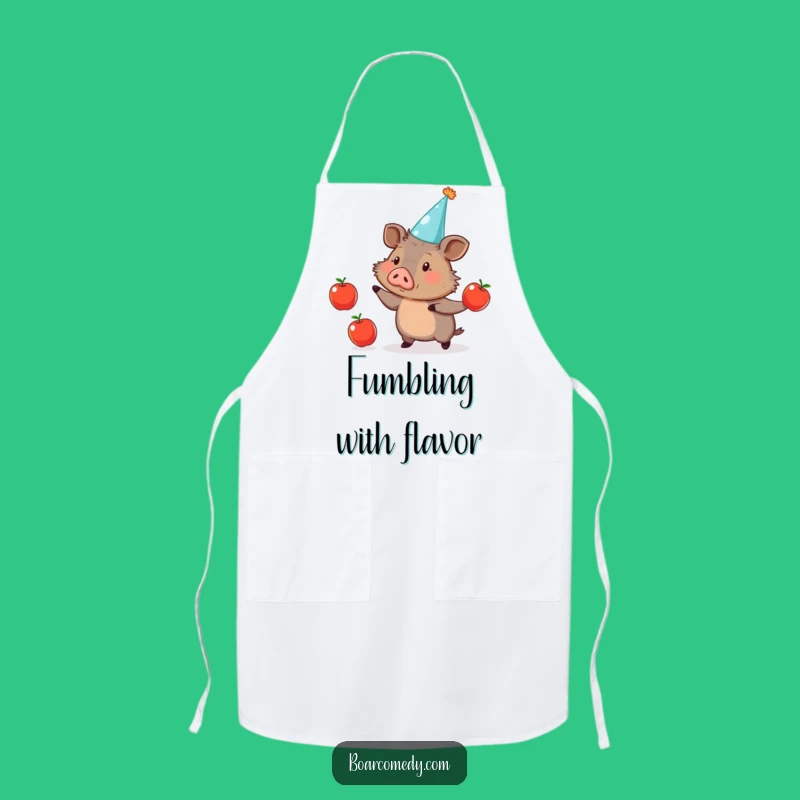 Funny Boar Juggling Apples Apron: Cook Up Laughs in the Kitchen with this Hilarious Gear