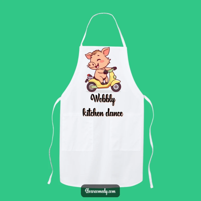 Funny Boar on Wobly Scooter Apron - Cook Up Some Fun!