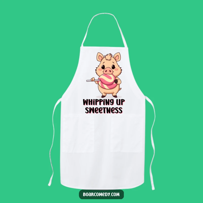 Funny Cheerful Boar Giant Lollipop Apron - Kitchen Fun Funny Gift