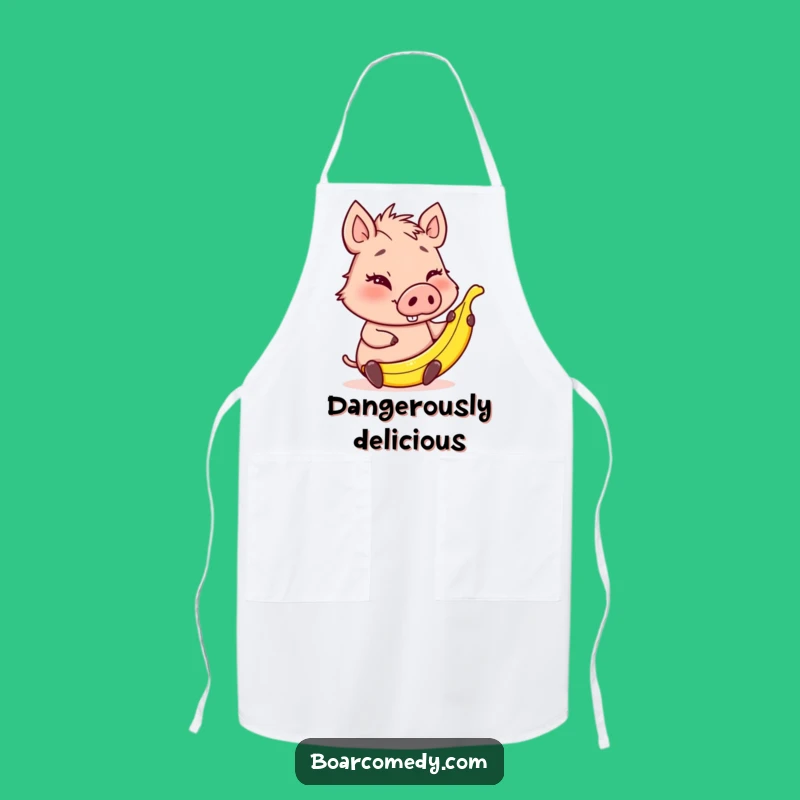 Funny Winking Boar Banana Peel Apron - Kitchen Pranks Funny Gift