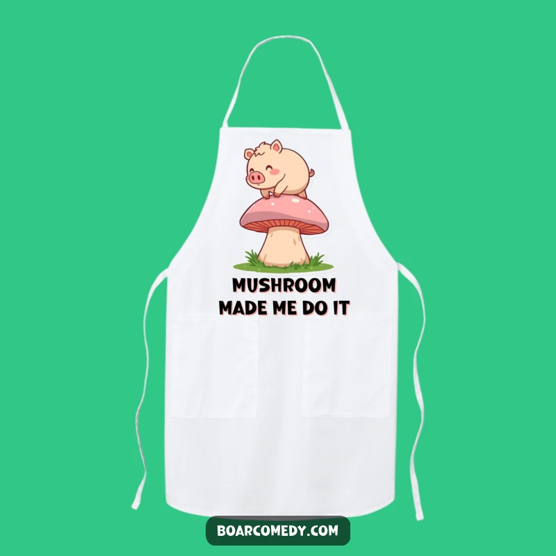 Funny Boar Mushroom Trip Apron: Cook Up Some Laughs in Style