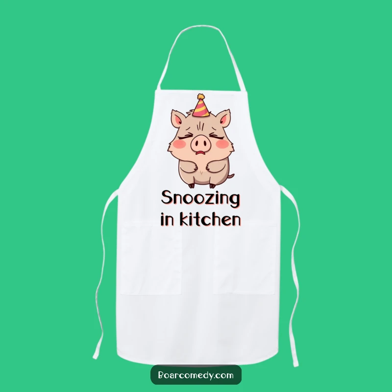 Funny Boar Party Yawn Apron: Cook with Comedic Exhaustion