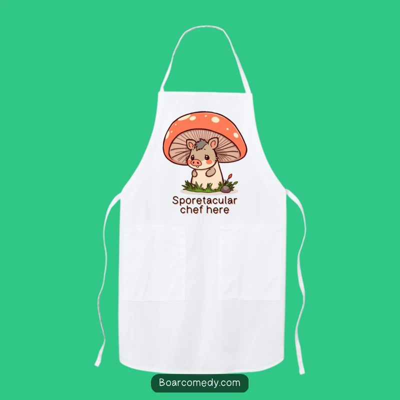 Funny Kawaii Boar Apron: Cute Peeking Boar Kitchen Accessory, Great Funny Gift