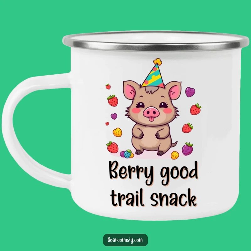 Funny Kawaii Boar Camping Mug - Outdoor Juggling Berries Fun Gift