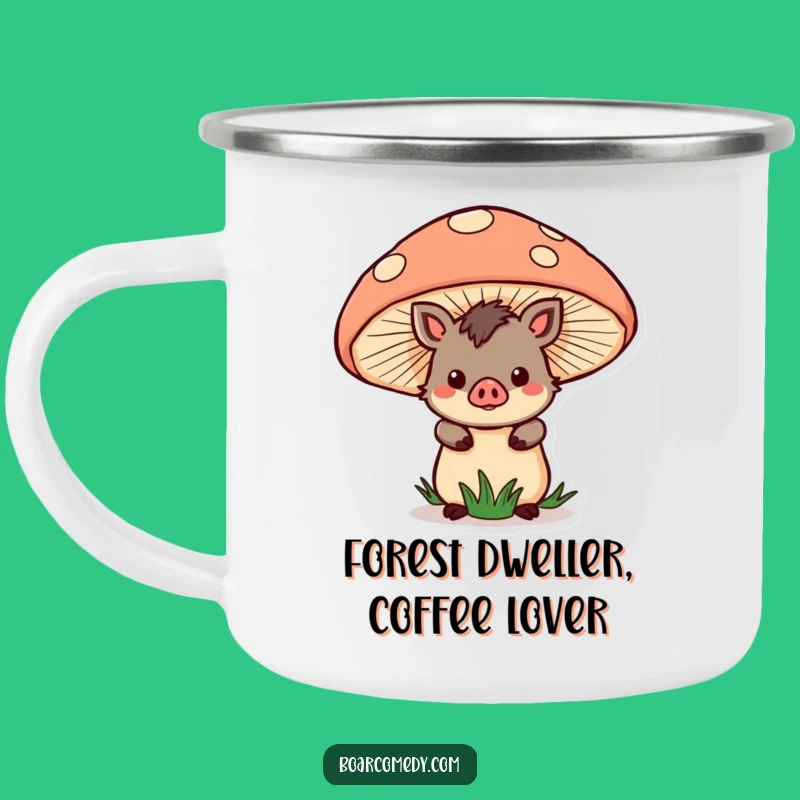 Funny Kawaii Boar Mushroom Camping Mug: Your Cozy Companion for Woodland Escapes