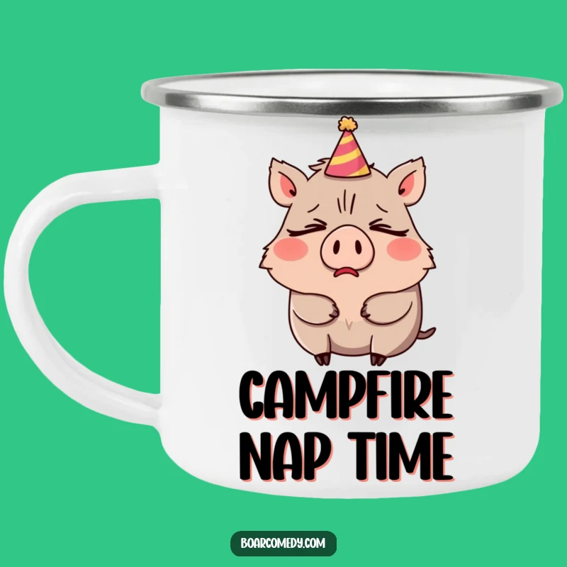 Funny Boar Party Yawn Camping Mug: Your Sleepy Adventure Companion