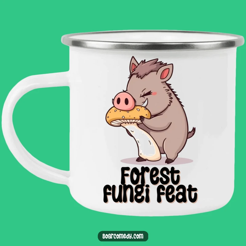 Funny Mushroom Boar Camping Mug: Focused Fun for Outdoor Adventures