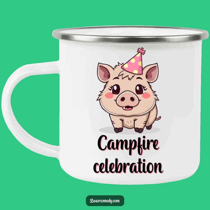 Funny Party Boar Camping Mug - Enamel Surprise Cup, Festive Outdoors, Great Funny Gift