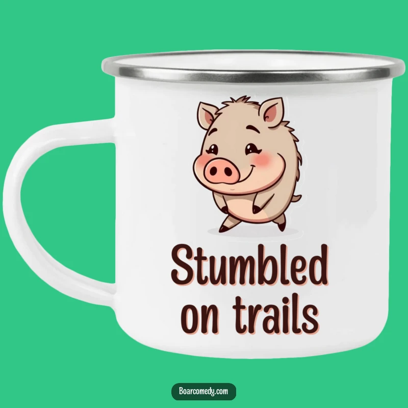 Funny Tripping Boar Camping Mug: Durable Character, Best Funny Gift