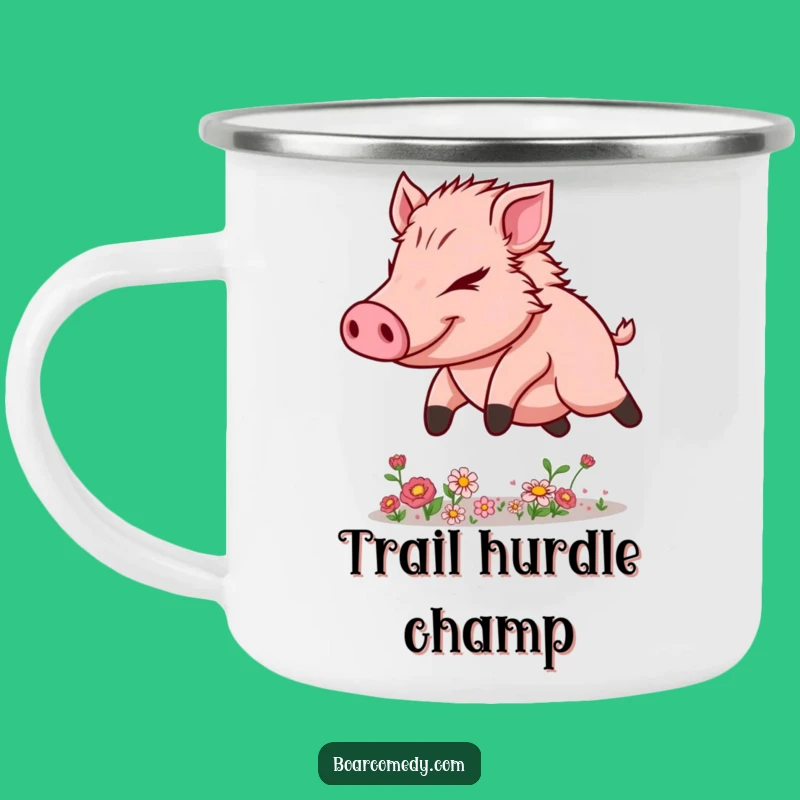 Funny Kawaii Boar Camping Mug - Determined Flower Leaper Gift
