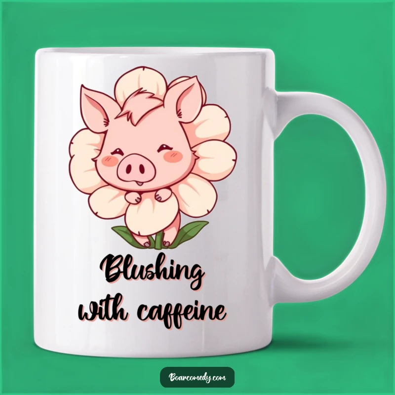 Funny Shy Boar Flower Mug: Sweet Surprise for Boar Lovers & Gag Gift