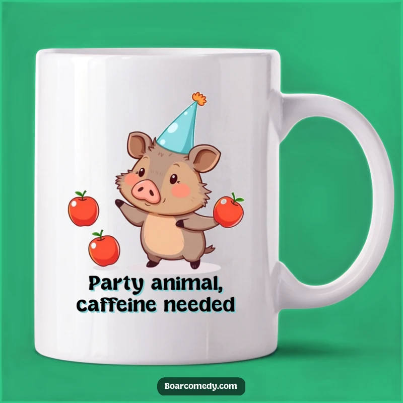 Funny Boar Juggling Apples Mug: A Hilarious Party Gift for Laughter Lovers