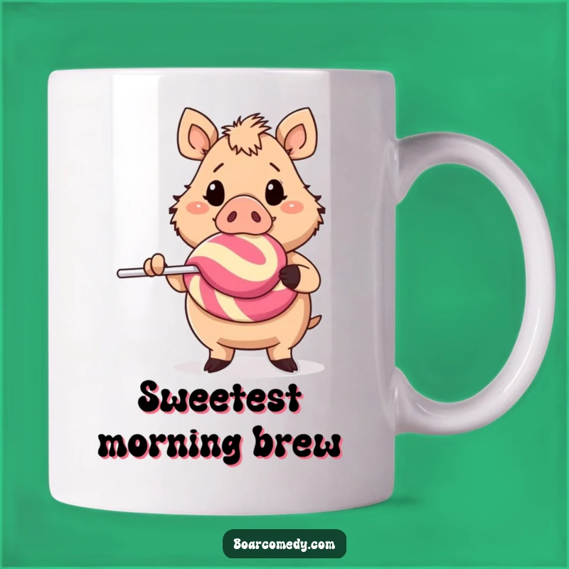 Funny Cheerful Boar Giant Lollipop Mug - Sweet & Silly Funny Gift