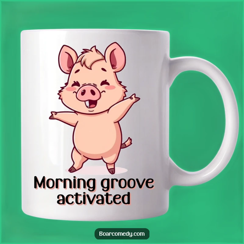 Funny Kawaii Boar Mug - Wobbly Dance Fun, Cute Character, Perfect Funny Gift