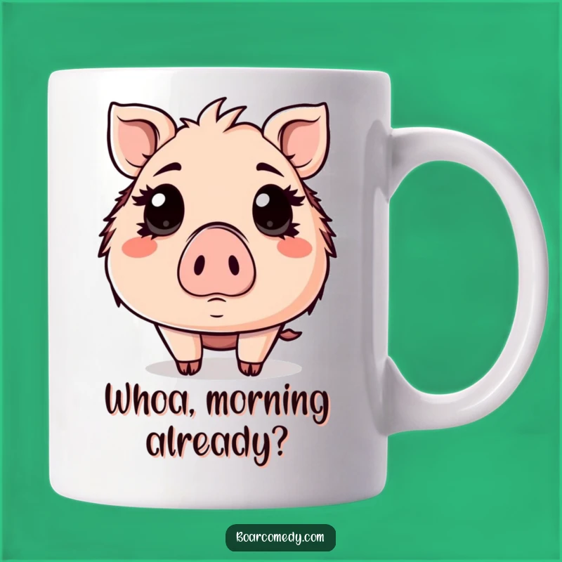 Funny Surprised Kawaii Boar Eyes Wide Mug - Shockingly Cute Gift