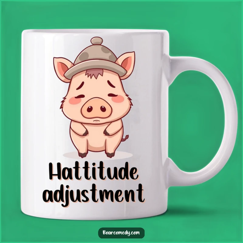 Funny Confused Boar Hat Mug, Hilarious Mis-Sized Headwear Gift for Amused Folks