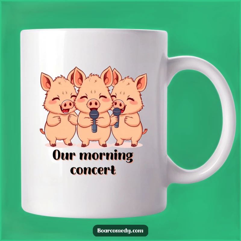 Funny Giggling Boars Microphones Mug - Comedy Trio Funny Gift