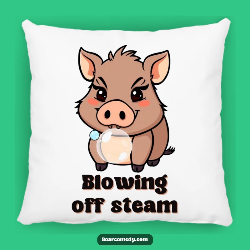 Comfortable Funny Boar Bubble Pillow: Mischievous Pig Cushion, Cozy Funny Gift!