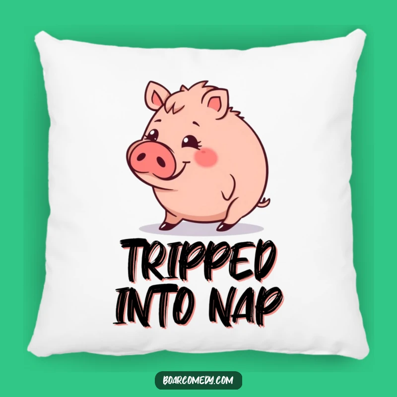 Cozy Funny Tripping Boar Pillow: Soft Comfort with a Hilarious Touch