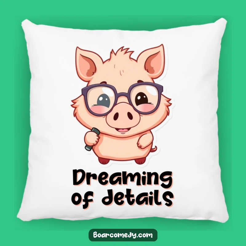 Funny Boar Detective Pillow: Cozy Smart Character, Cute Funny Gift