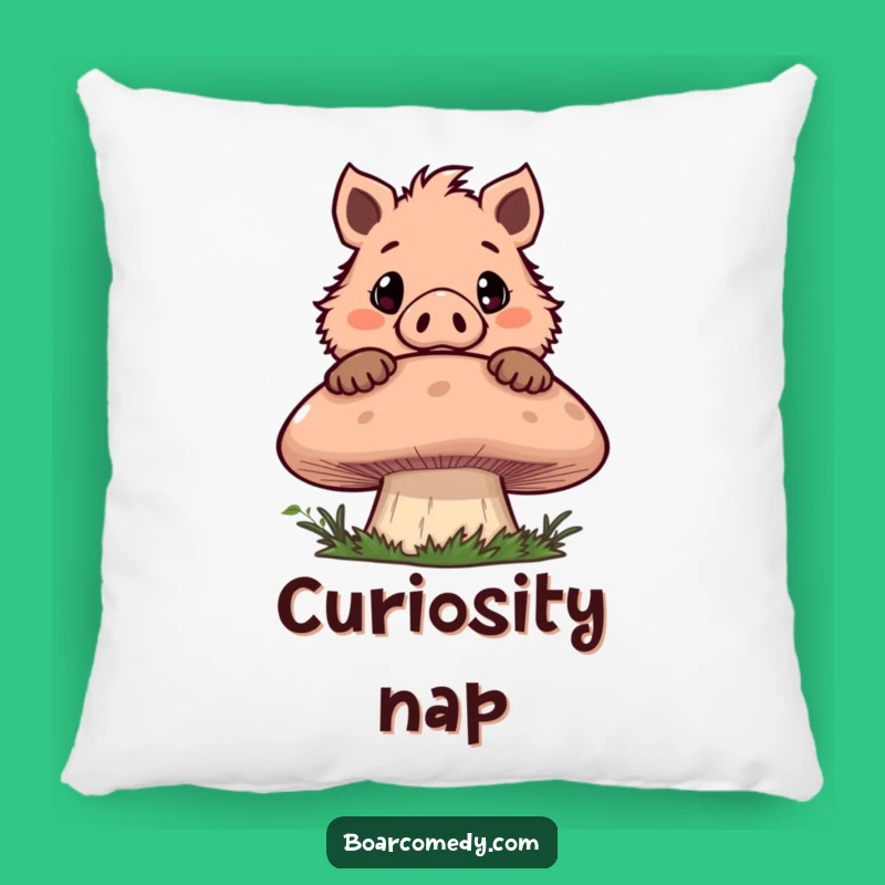 Funny Boar Mushroom Peek Pillow: Cozy Comfort & Playful Charm