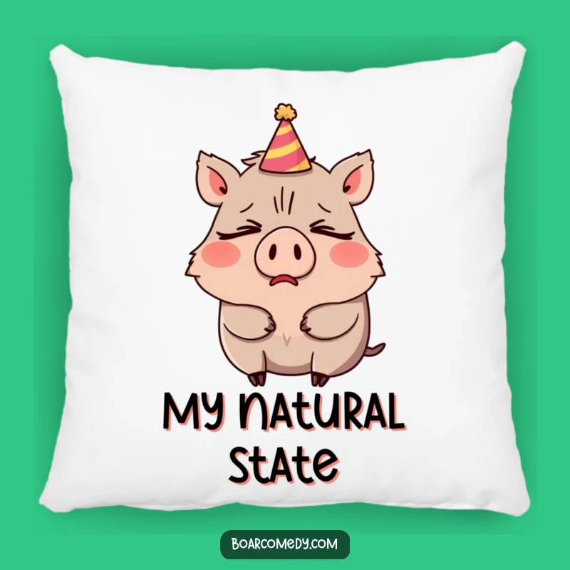 Funny Boar Party Yawn Pillow: Snuggle Up with Sleepy Charm