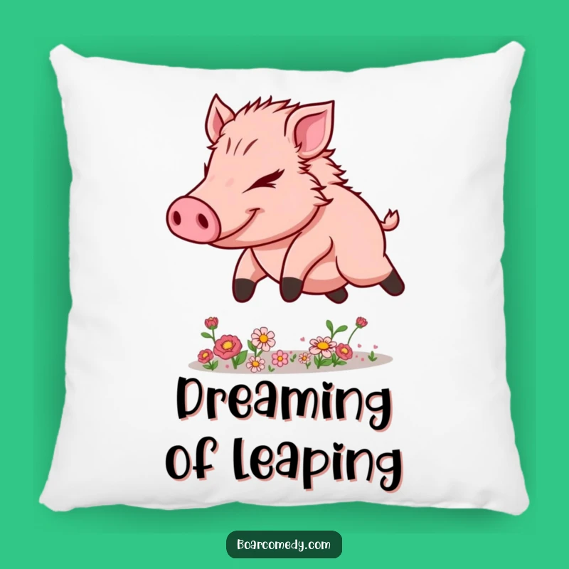 Funny Kawaii Boar Pillow - Flower Leaper Comfort Gift