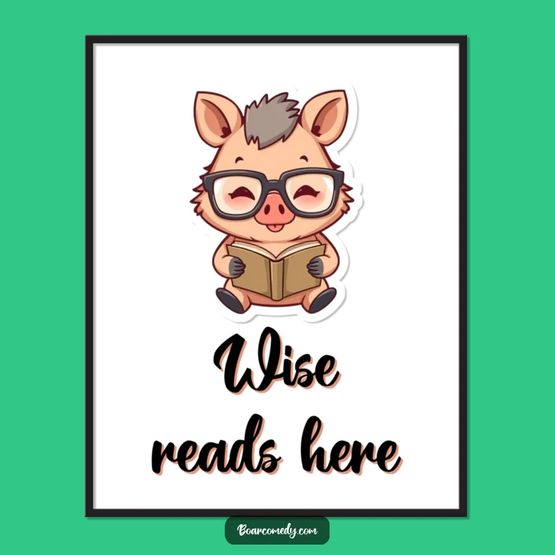 Funny Boar Smarty Pants Digital Print: Instant Intellectual Charm