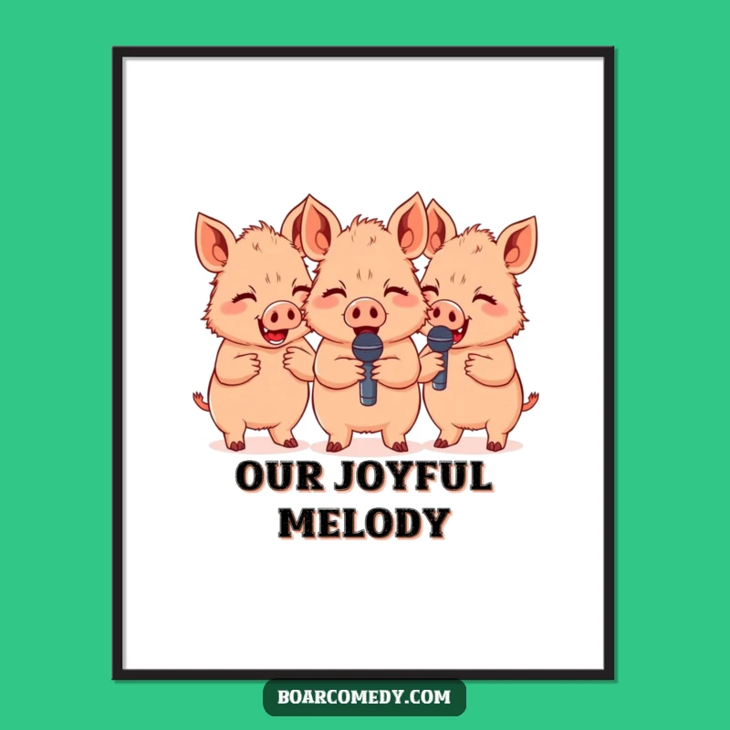 Funny Giggling Boars Microphones Digital Art - Comedy Decor Funny Gift