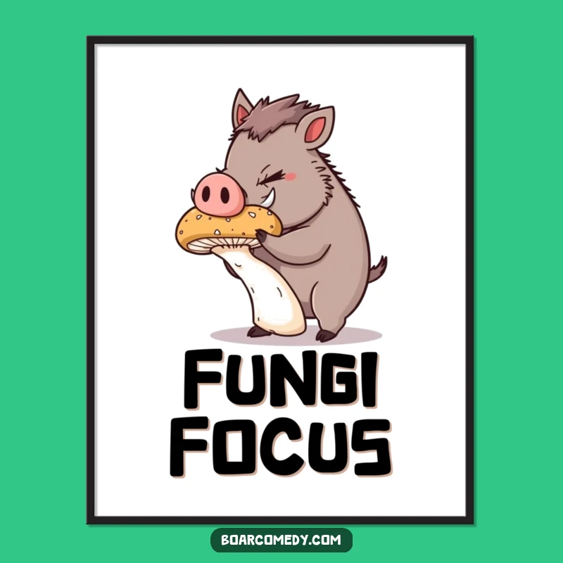 Funny Mushroom Boar Digital Art: Instant Focus Download for Your Space