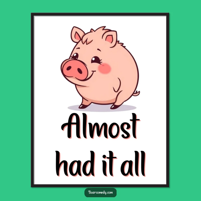 Funny Tripping Boar Digital Art: Instant Humorous Decor for Your Walls