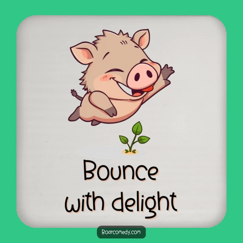 Funny Boar Leaping Sprout Coaster: Protect Surfaces with Hilarious Flair
