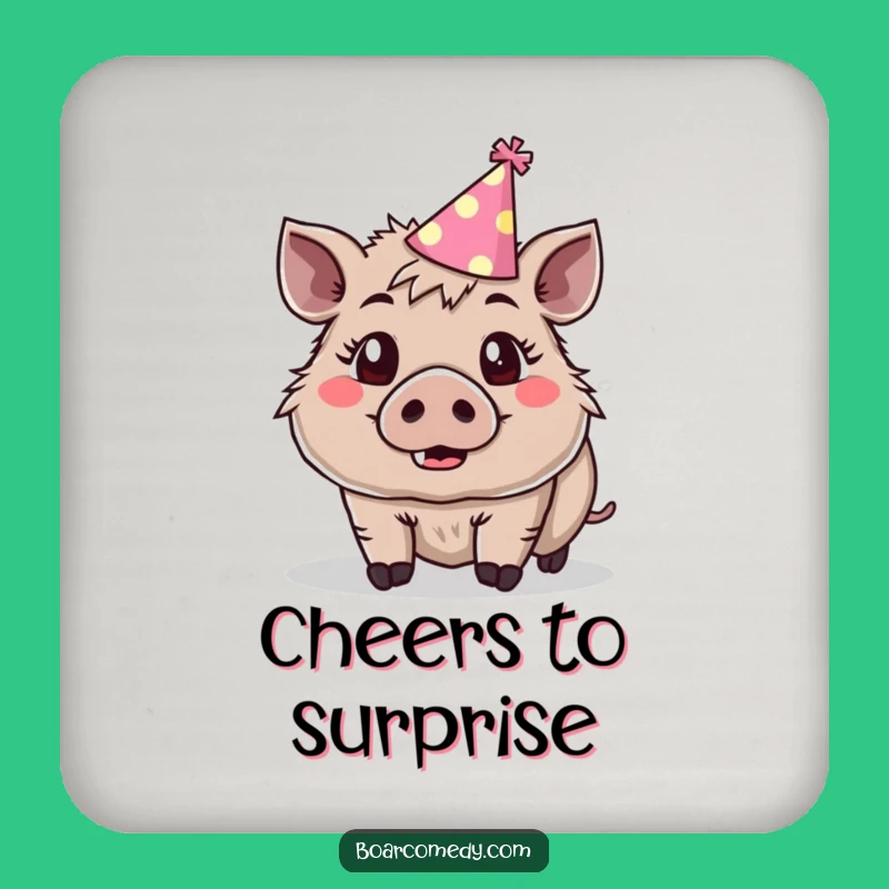 Funny Party Boar Coaster - Surprise Design, Festive Accessory, Perfect Funny Gift