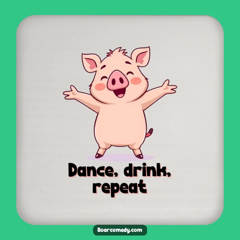 Funny Kawaii Boar Dancing Coaster: Silly Moves Table Protector, Ideal Funny Gift