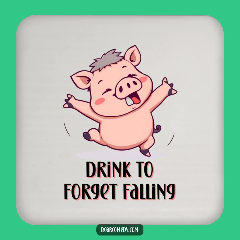 Funny Kawaii Boar Tripping Coaster: Comical Protector, Ideal Funny Gift