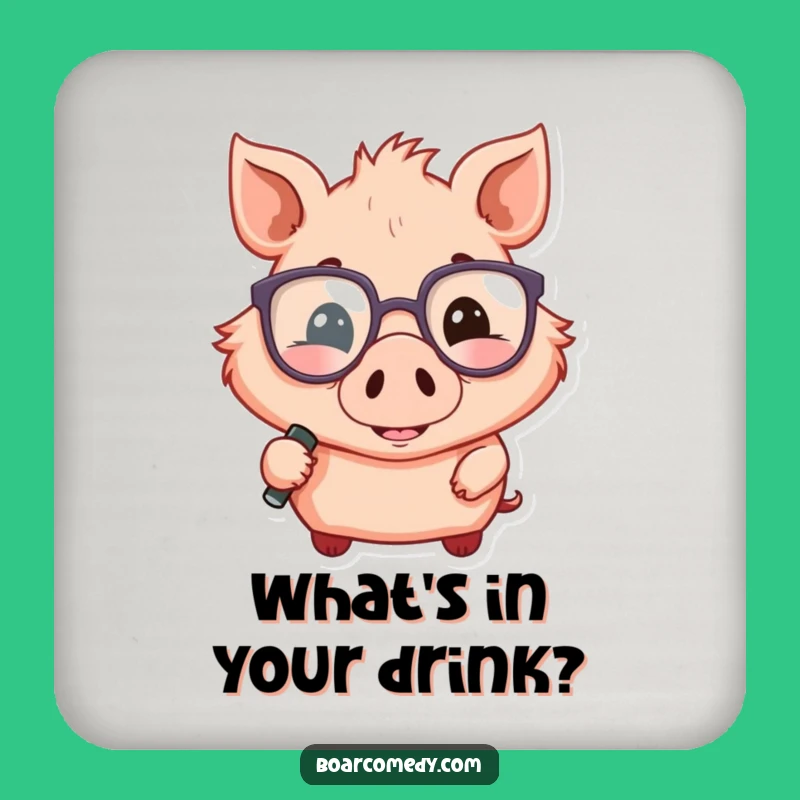 Funny Boar Detective Coaster: Smart Protection, Magnifying Glass, Great Funny Gift