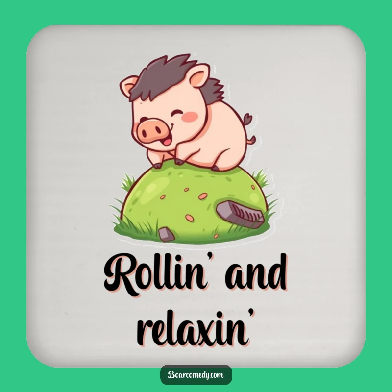 Funny Boar Rolling Hill Coaster Set: Protect Furniture with Humorous Style