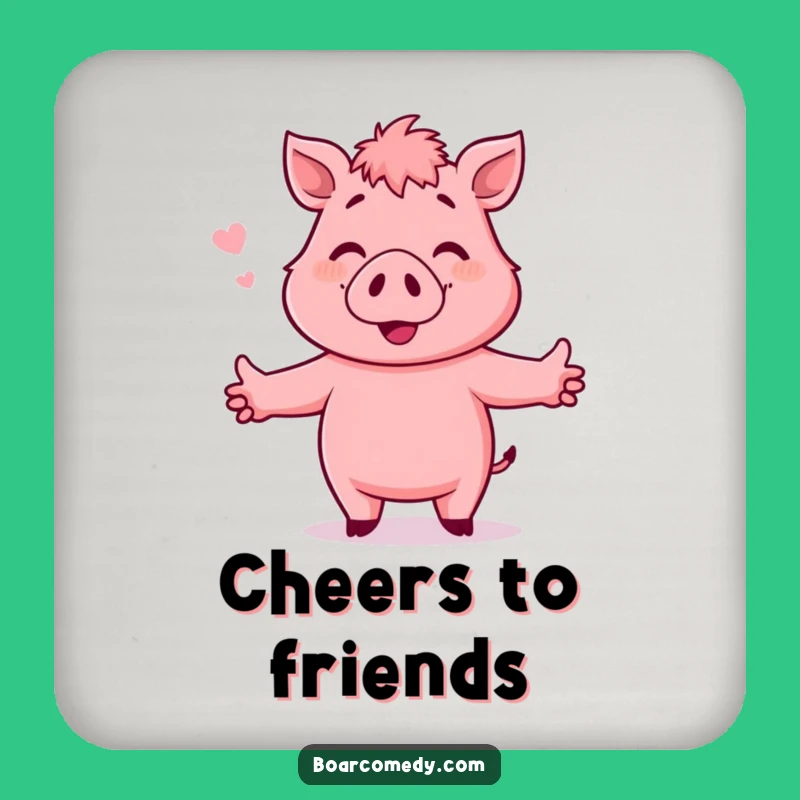 Funny Hugging Boar Coasters: Protect Surfaces with Loving Charm