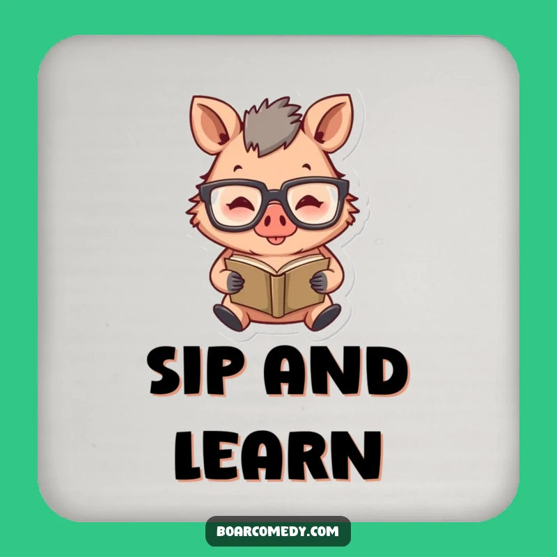 Funny Boar Smarty Pants Coaster: Protect Surfaces with Intellectual Flair