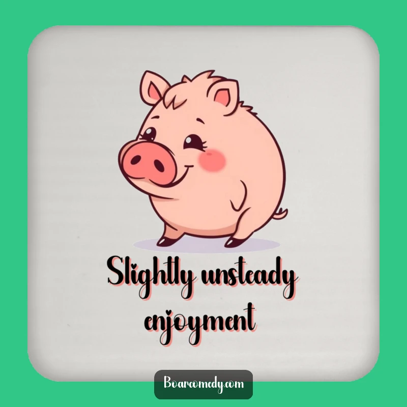 Protect Surfaces with Humor: Funny Tripping Boar Drink Coaster