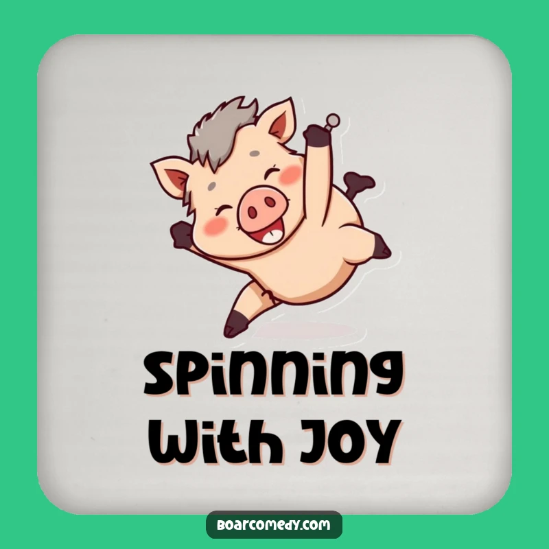 Funny Tumbly Boar Coaster - Playful Tumbling Design, Fun Accessory, Perfect Funny Gift