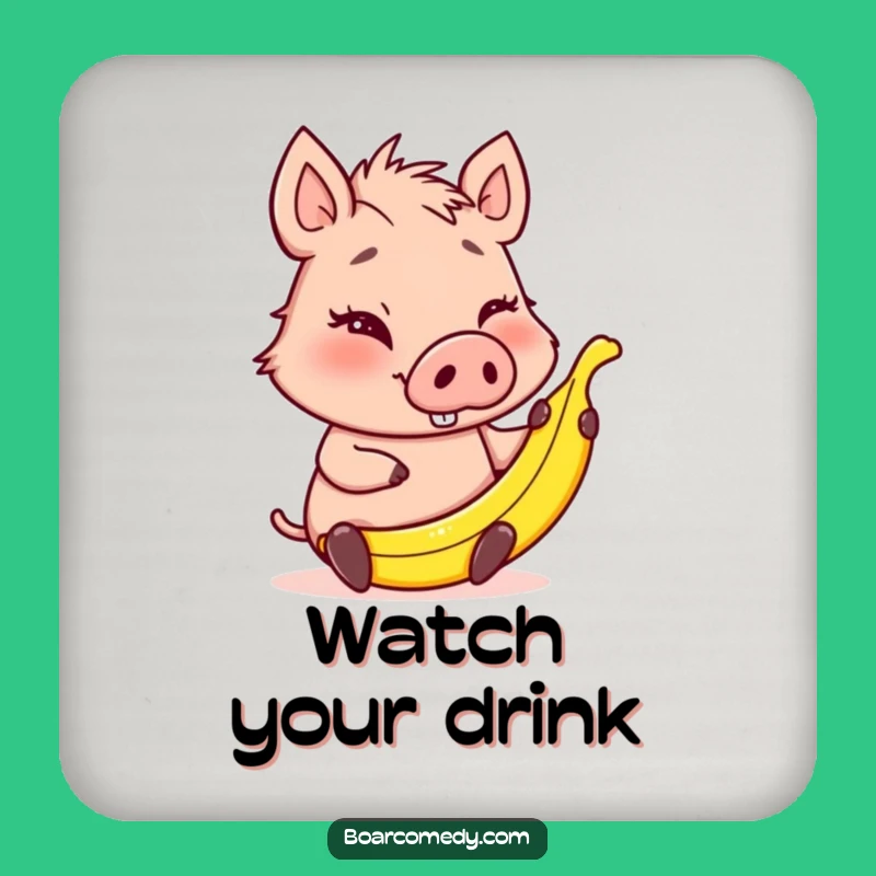 Funny Winking Boar Banana Peel Coaster - Protect Surfaces Funny Gift