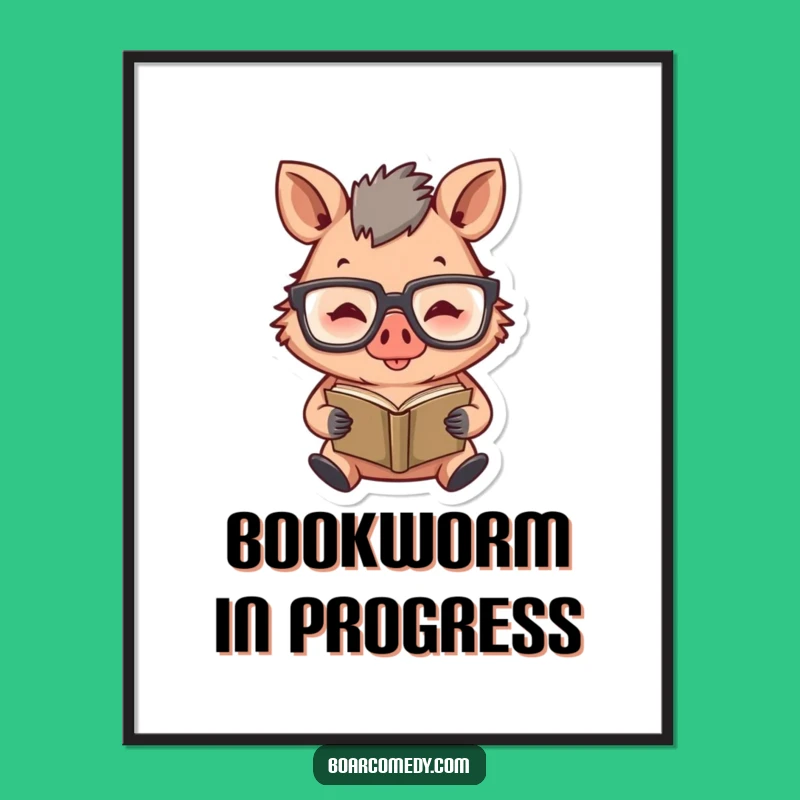 Funny Boar Smarty Pants Poster: Whimsical Art for the Intellectual Soul