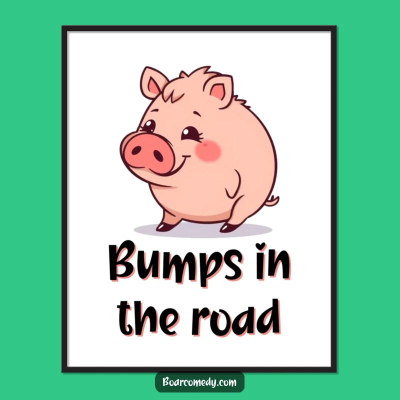 Funny Tripping Boar Poster: Wall Art That Celebrates Imperfect Charm