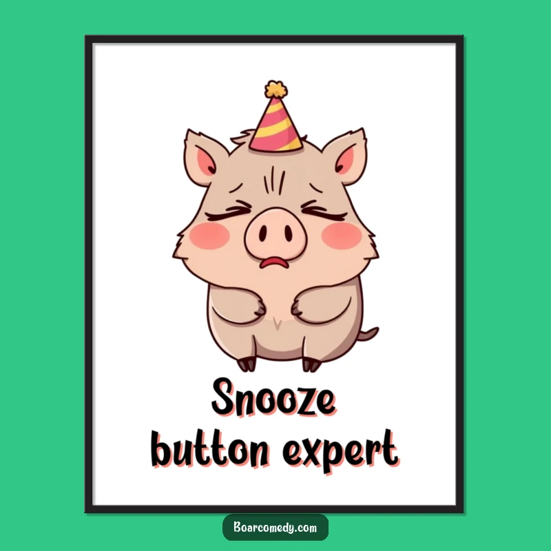 Funny Boar Party Yawn Poster: Comedic Art for Your Walls