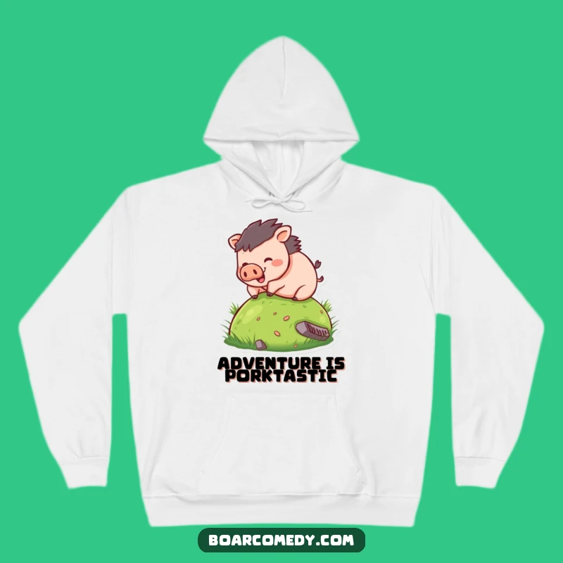 Cozy Funny Boar Rolling Hill Hoodie: Warm & Humorous Gift