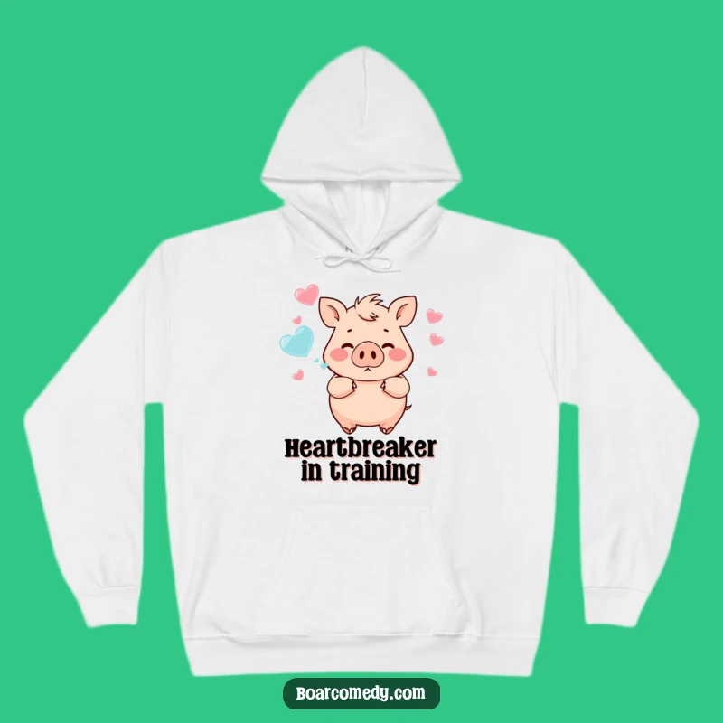 Funny Chubby Boar Heart Bubbles Hoodie - Cozy & Cute Funny Gift