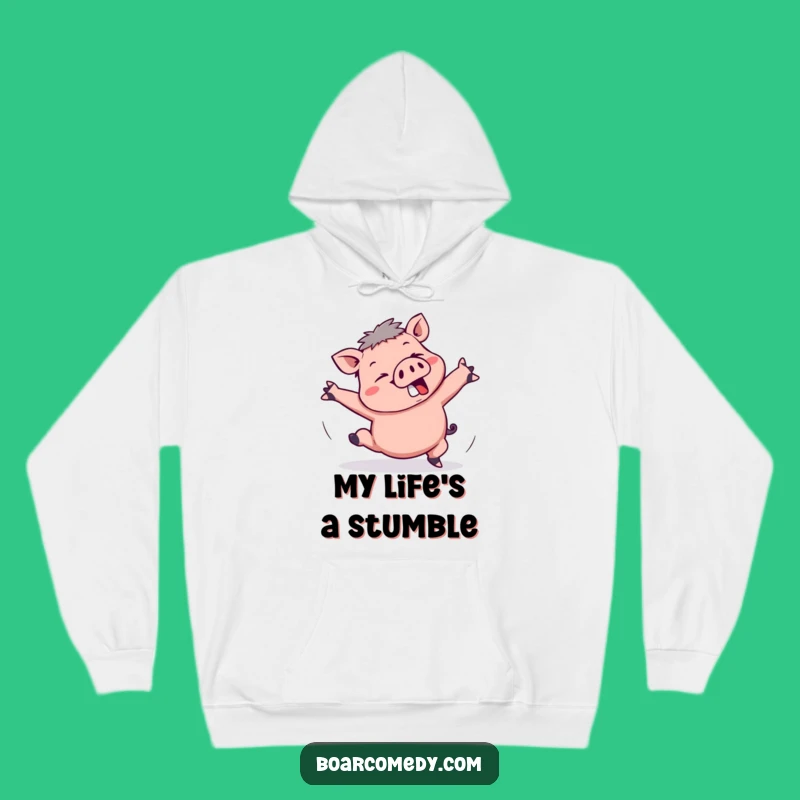 Funny Kawaii Boar Tripping Hoodie: Cozy Comical Sweatshirt, Perfect Funny Gift