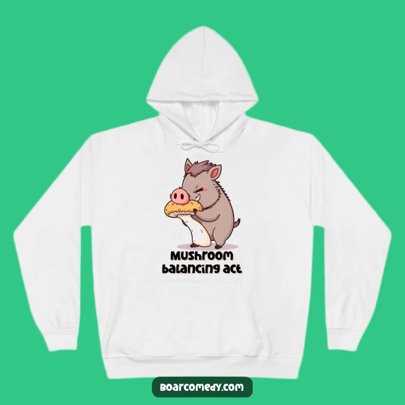 Funny Mushroom Boar Hoodie: Cozy Concentrate with This Hilarious Design